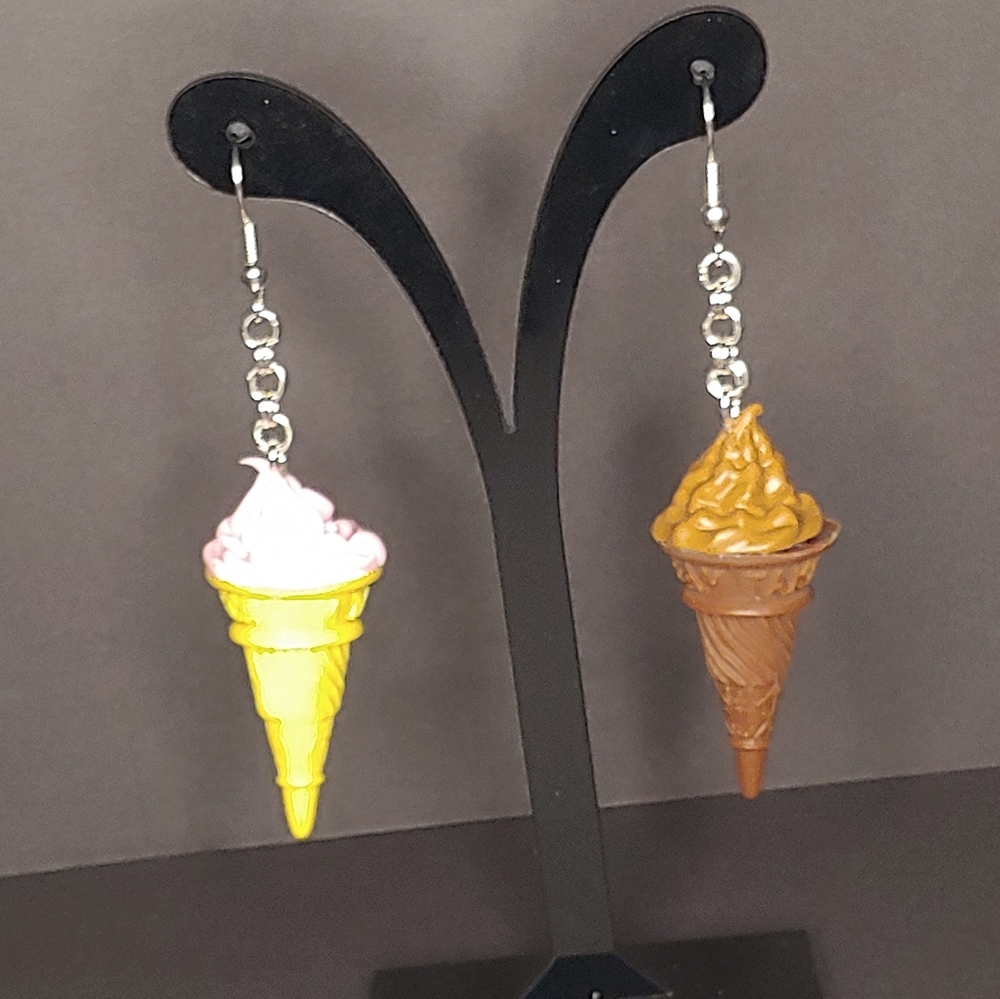 Ice cream cone earrings